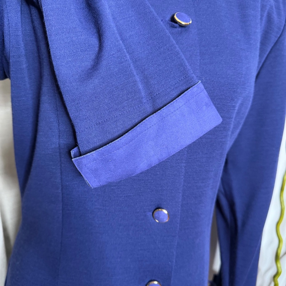 70s Vintage Ciao Ltd Princess Coat Button Front Wool Blend Faux Suede Women's 14 - Picture 5 of 11